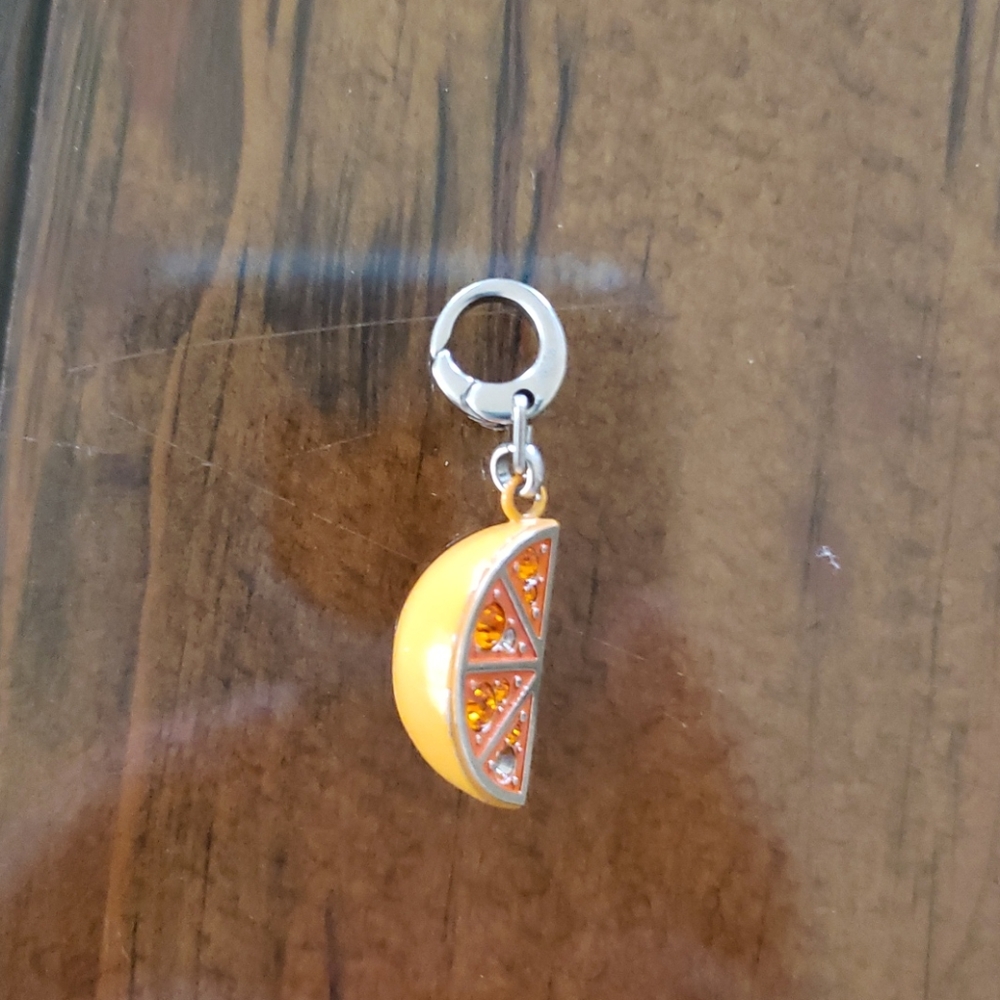 Fossil orange slice charm